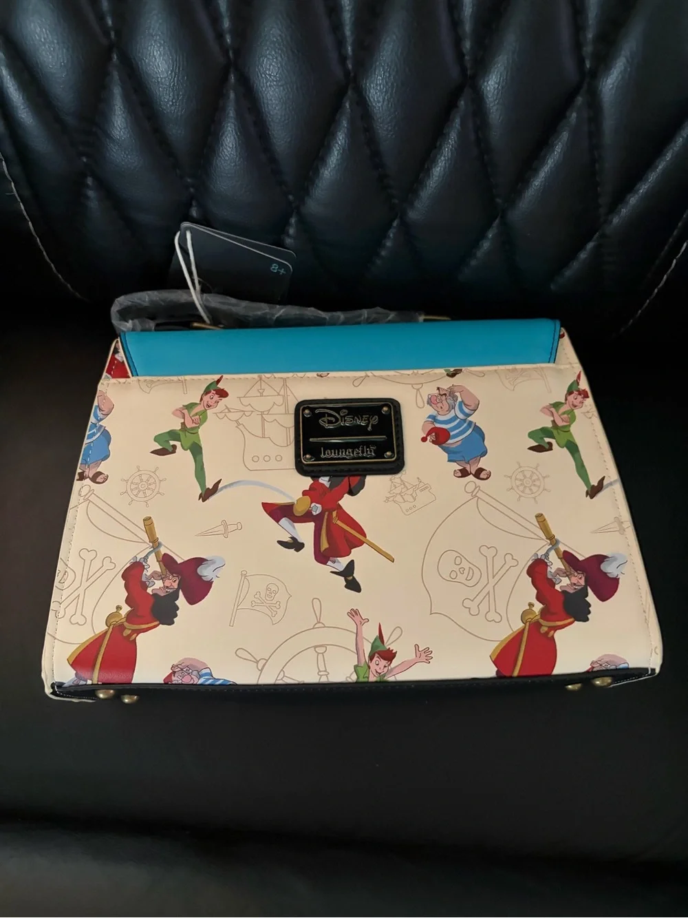 Loungefly Peter Pan Top-Handle Bag in Blue and Cream
